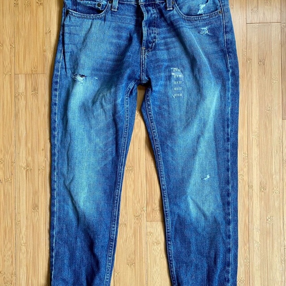 Hollister 32 x 32 Button Fly SKINNY Cotton Denim Blue Jeans NWT NEW Worn Look - Picture 2 of 12